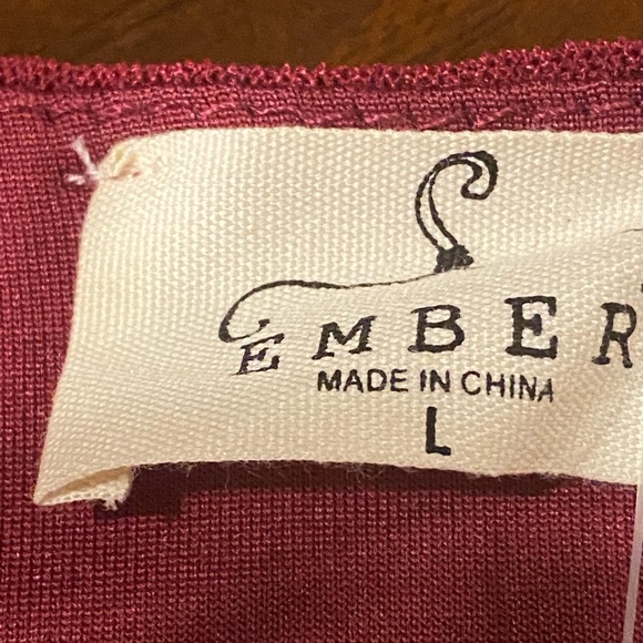 Ember Sz L Burgundy Bodysuit W/Elaborate Embroidery NWT😊😊 - Picture 8 of 15